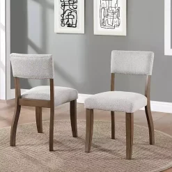 Kirklands Home Dining Chairs|Wade Upholstered Dining Chairs, Set of 2 Gray