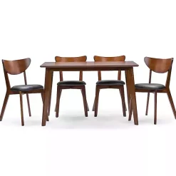 Kirklands Home Dining Sets|Walnut and Black Mid-Century 5-pc. Dining Set