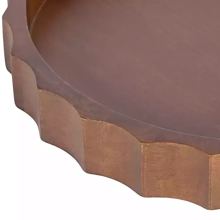 Best Walnut Fluted Lissi Round Serving Tray Decorative Trays