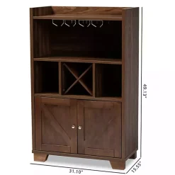 Kirklands Home Cabinets & Sideboards|Walnut Brown Open Shelf Wine Cabinet