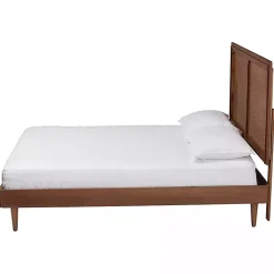 Kirklands Home Beds & Headboards|Walnut Rattan Amelia Queen Bed Brown