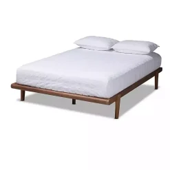 Kirklands Home Beds & Headboards|Walnut Wood Full Platform Bed Brown