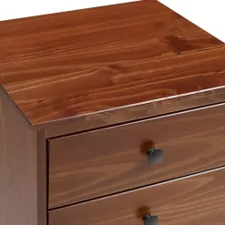 Kirklands Home Nightstands|Walnut 3-Drawer Wood Nightstand Brown