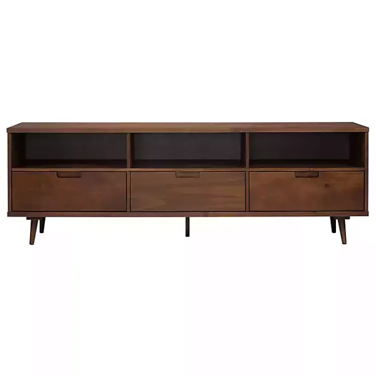 Kirklands Home Tv Stands & Media Consoles|Walnut 3-Drawer Wood TV Stand Brown
