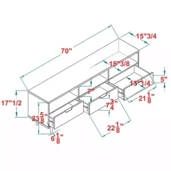 Kirklands Home Tv Stands & Media Consoles|Walnut 3-Drawer Wood TV Stand Brown