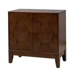 Kirklands Home Cabinets & Sideboards|Walnut Geometric Mabel 2-Door Cabinet Brown