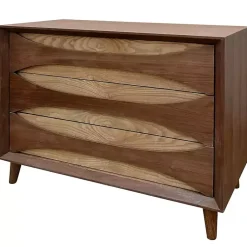 Kirklands Home Dressers & Chests|Walnut Kylie 3-Drawer Chest Brown