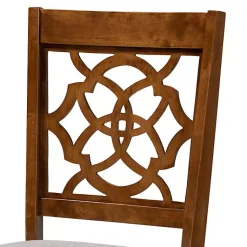 Kirklands Home Dining Chairs|Walnut Lylah Upholstered Dining Chairs, Set of 4 Gray