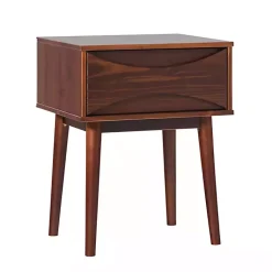 Kirklands Home Nightstands|Walnut Mid-Century Modern Nightstand Brown