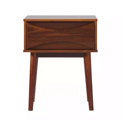 Kirklands Home Nightstands|Walnut Mid-Century Modern Nightstand Brown