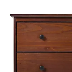 Kirklands Home Dressers & Chests|Walnut Mid-Century Modern 4-Drawer Wood Dresser Brown