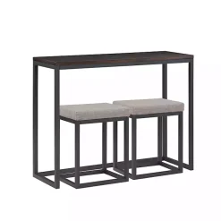 Kirklands Home Dining Sets|Walnut Nesting Counter Table and Stools, Set of 3