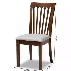 Kirklands Home Dining Chairs|Walnut Upholstered Minette 4-pc. Dining Chair Set Gray