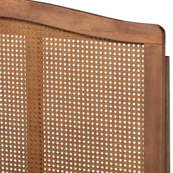 Kirklands Home Beds & Headboards|Walnut Wood and Rattan King Bed Frame Brown