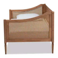 Kirklands Home Beds & Headboards|Walnut Wood and Rattan Twin Daybed Brown