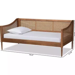 Kirklands Home Beds & Headboards|Walnut Wood and Rattan Twin Daybed Brown
