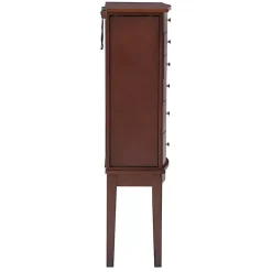 Kirklands Home Dressers & Chests|Walnut Wood 6-Drawer Maddie Jewelry Armoire Brown