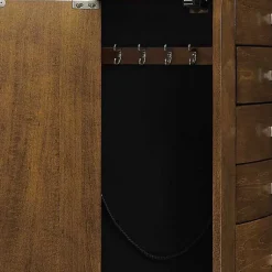 Kirklands Home Dressers & Chests|Walnut Wood 5-Drawer Zinnia Jewelry Armoire Brown