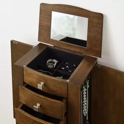 Kirklands Home Dressers & Chests|Walnut Wood 5-Drawer Zinnia Jewelry Armoire Brown