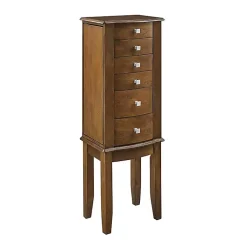 Kirklands Home Dressers & Chests|Walnut Wood 5-Drawer Zinnia Jewelry Armoire Brown