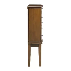 Kirklands Home Dressers & Chests|Walnut Wood 5-Drawer Zinnia Jewelry Armoire Brown