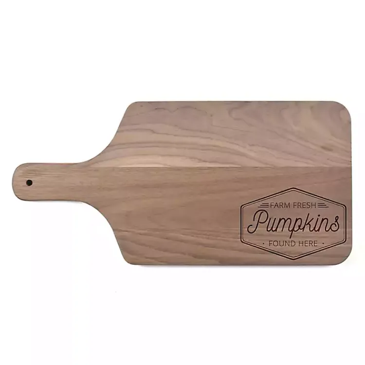 Kirklands Home Serving & Entertaining|Walnut Wood Farm Fresh Pumpkins Cutting Board Brown