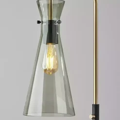 Kirklands Home Floor Lamps|Walter Smoked Glass Floor Lamp Gray
