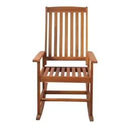 Kirklands Home Outdoor Seating|Warm Acacia Wood Rocking Chair Brown