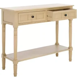 Kirklands Home Console Tables|Warm Natural 2- Drawer Samantha Console Table Tan