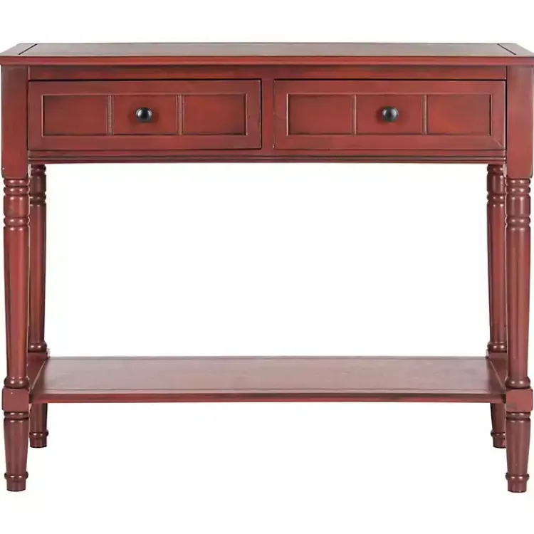 Kirklands Home Console Tables|Warm 2- Drawer Samantha Console Table Red