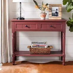 Kirklands Home Console Tables|Warm 2- Drawer Samantha Console Table Red