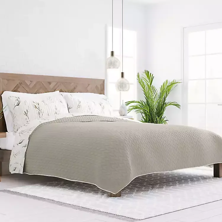 Kirklands Home Quilts|Watercolor Leaves Reversible 2-pc. Twin Quilt Set