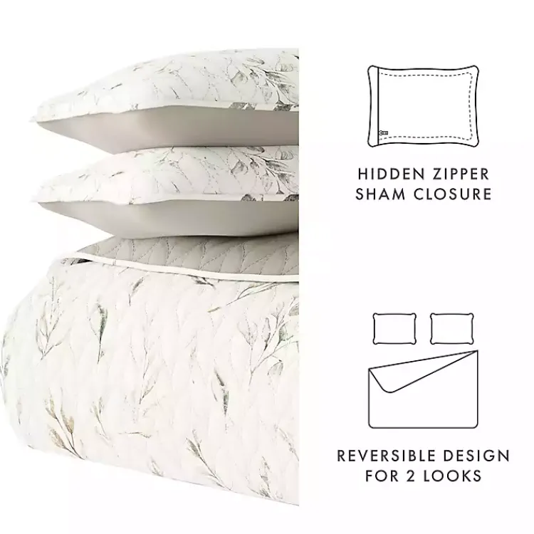 Kirklands Home Quilts|Watercolor Leaves Reversible 2-pc. Twin Quilt Set