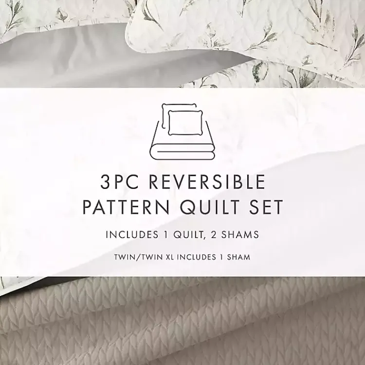 Kirklands Home Quilts|Watercolor Leaves Reversible 2-pc. Twin Quilt Set