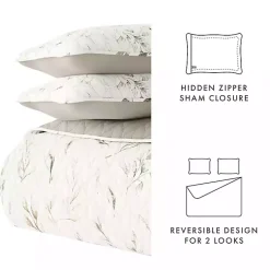 Kirklands Home Quilts|Watercolor Leaves Reversible 3-pc. Queen Quilt Set