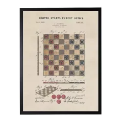 Kirklands Home Framed Art|Watercolor Vintage Checkers Framed Art Print