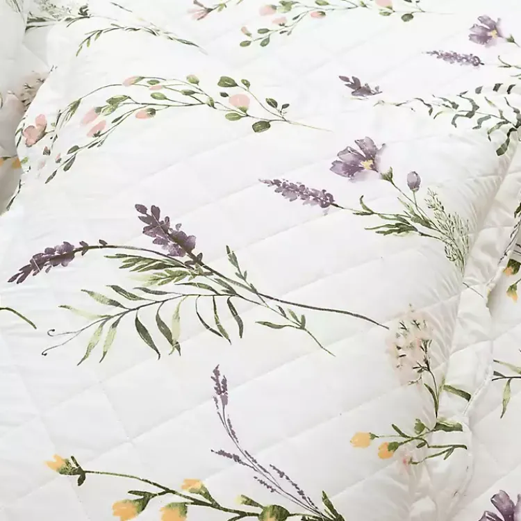 Kirklands Home Quilts|Watercolor Wildflower 3-pc. Full/Queen Quilt Set