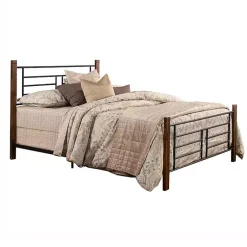 Kirklands Home Beds & Headboards|Weathered Brown Farmhouse Queen Bed