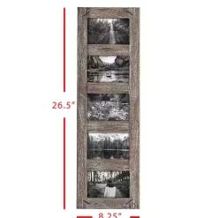 Weathered Brown Wooden 5-Opening Collage Frame Collage Frames