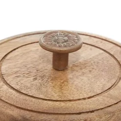 Weathered Ivory Jars with Wooden Lids, Set of 3 Decorative Bowls & Jars