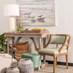 Kirklands Home Console Tables|Weathered Wooden Trestle Console Table Brown