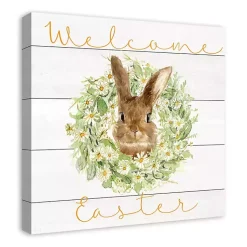 Discount Welcome Easter Bunny Wreath Canvas Art Print Easter Decorations
