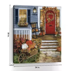 Sale Welcome Fall Porch Canvas Art Print Fall