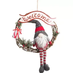 Clearance Welcome Gnome Pine Christmas Wreath Christmas Wreaths