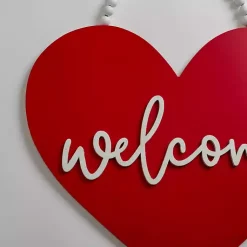 Discount Welcome Heart Hanging Wall Plaque Valentines Day Decorations