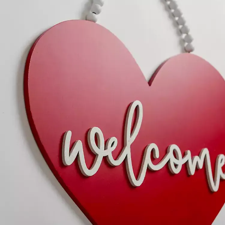 Discount Welcome Heart Hanging Wall Plaque Valentines Day Decorations
