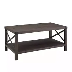 Kirklands Home Coffee Tables|Wenge Sable Gray X-Frame Coffee Table