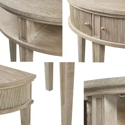 Kirklands Home Console Tables|Wheat Reclaimed Wood Fluted Console Table