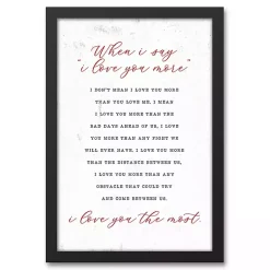 Clearance When I Say I Love You Framed Canvas Art Print Valentines Day Decorations