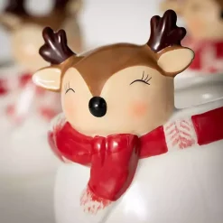 Sale Whimsical Reindeer Ceramic Containers, Set of 3 Christmas Dining & Entertaining